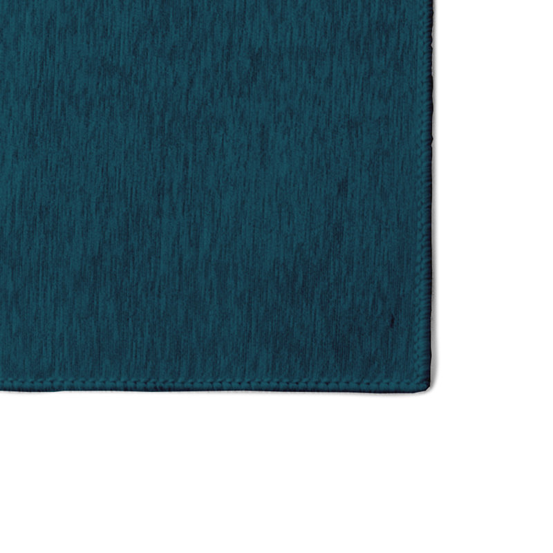 Tapis bleu sarcelle à motif géométrique, Rectangle 3 pi x 5 pi