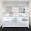Meuble-lavabo double 80 po X P 22 po D, avec plateau en quartz blanc pour la maison-389418951