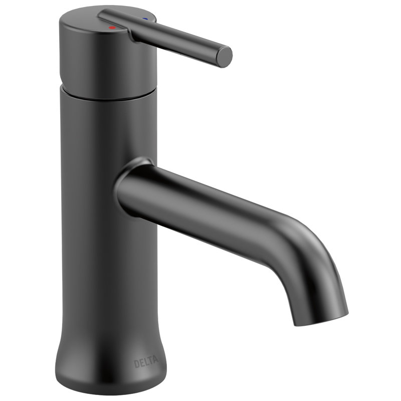Trinsic Single Hole Bathroom Faucet with Drain Assembly, Single Handle Bathroom Sink Faucet, Matte Black
