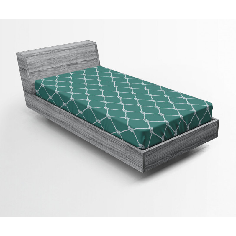 Microfiber Geometric Fitted Sheet, Twin Fitted Sheet