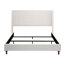 Élégant très grand lit avec tête de lit tapissier somptueuse de 54 po - structure en métal, décoration de chambre à coucher, sommier requis, styles d'assemblage facile