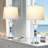 28" Coastal Crystal Glass Table Lamps with USB & Type-C Charging Ports, Gradient Blue Glass Accent Lamps with LED Bulbs Included-124582018