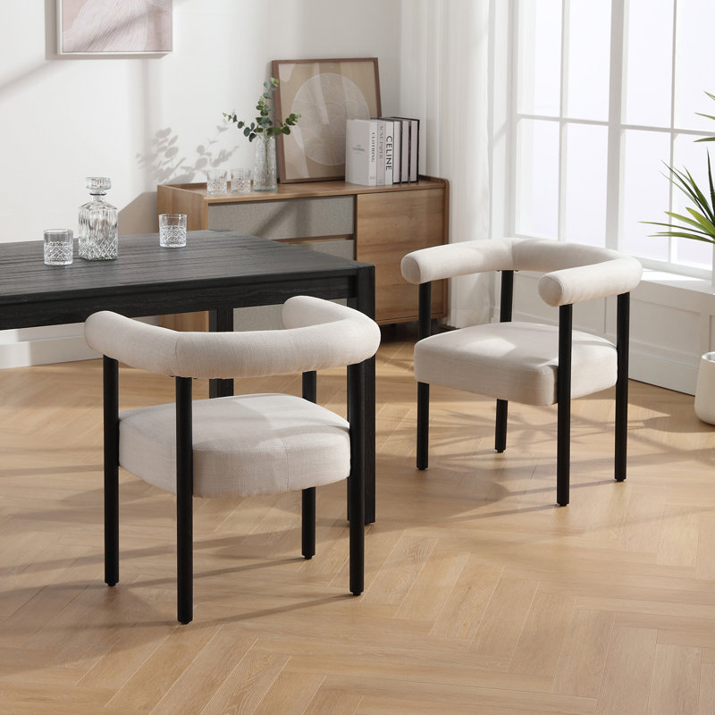 Chaise d'appoint Deizel, Beige / noir