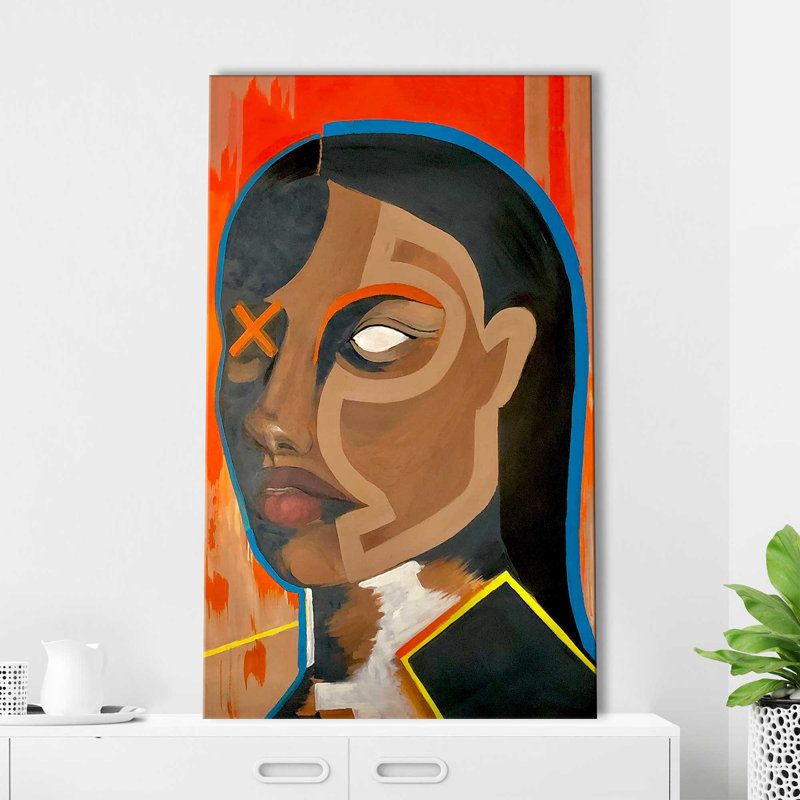 «Fearless (Vertical)» par Cassie Studios - Peinture, Toile tendue, H 48 po x l 28 po x P 1,5 po