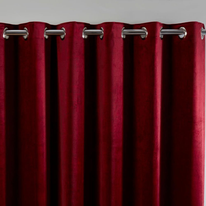 Baford Room Darkening Curtain Pair, 168 W x 229 D cm, Red