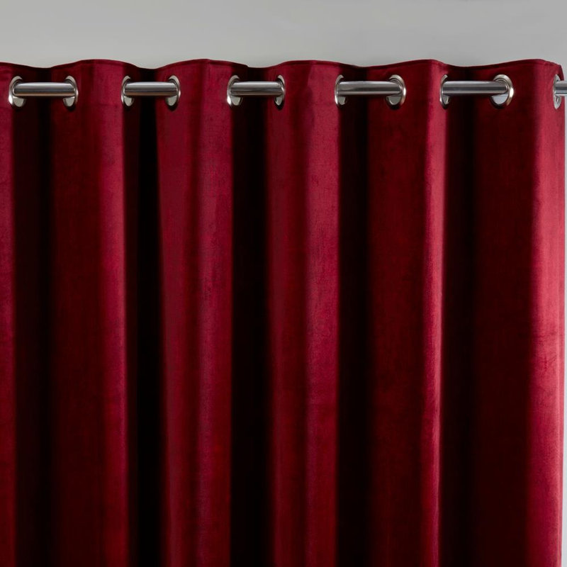 Baford Room Darkening Curtain, 168 W x 137 D cm, Red