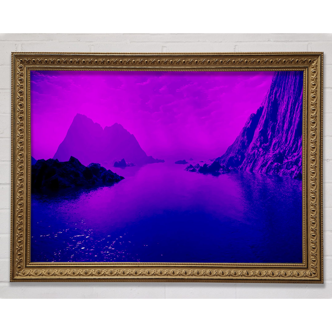 Surreal Pink Ocean Calm - Einzelner Bilderrahmen Kunstdrucke