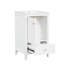 Meuble-lavabo blanc de 50 cm (20 pouces) avec lavabo en céramique, armoire à porte à fermeture douce, tablette de rangement, tiroir, construction, finition peinte, design moderne, meuble-lavabo simple à encastrer sous plan.