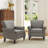 Enoks Traditional Upholstered Gray Faux Leather Armchair with Nailhead Trim-219326330