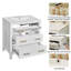 Ensemble de meuble-lavabo autoportant 60 po avec lavabo en céramique 60 po, 3 tiroirs, armoire de rangement en bois massif, blanc-1824767612