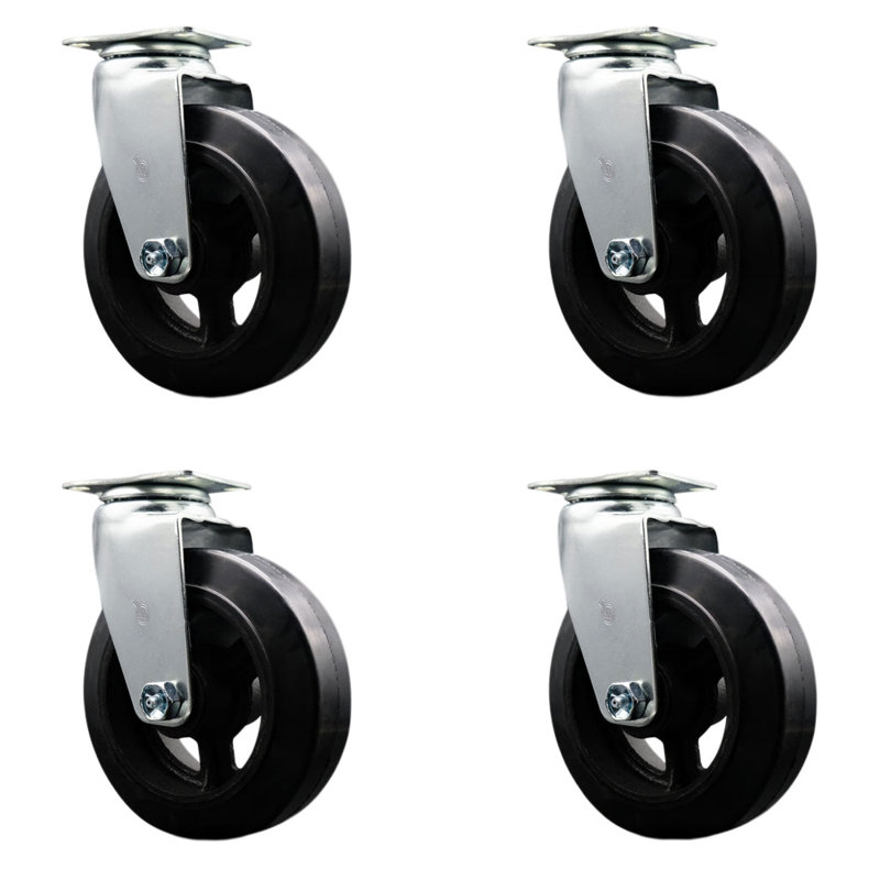 Caoutchouc sur roulettes pivotantes en fonte