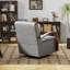 Fauteuil rembourré pivotant avec accoudoirs en bois massif-116501996