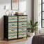 Commode 4 tiroirs pour chambre à coucher, commode étroite, plateau en bois et structure en fer 18 "x37,5" - (lxH) - Avec ancres à thème nautique