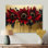 «Vibrant Fiery Garden of Absract Sunflowers II» - art mural tournesols