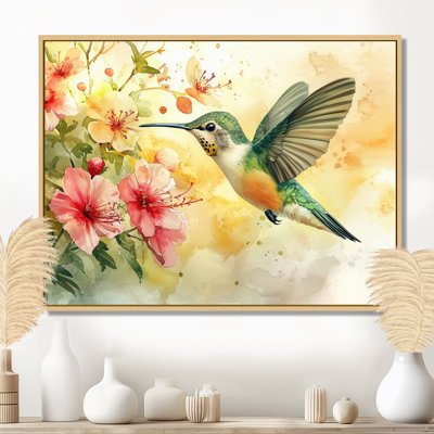 Colibri en vol I - oiseau, art mural