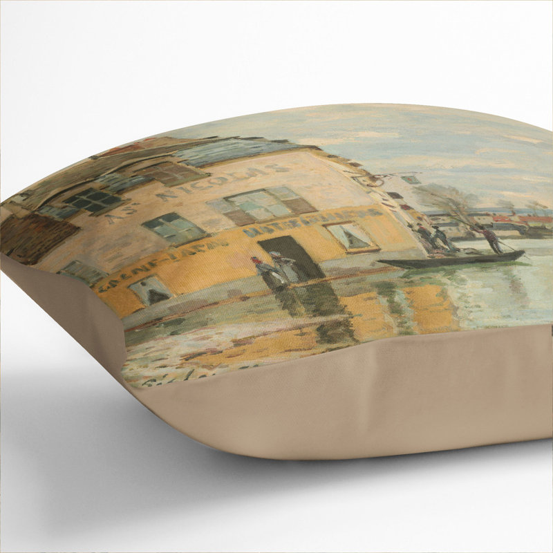 Flood at Port-Marly Scatter Cushion, 40cm H x 40cm W x 15cm D, Stone