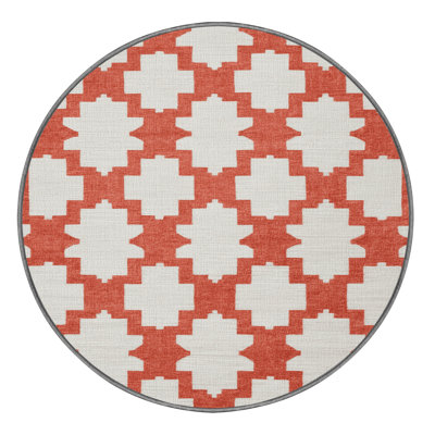Machine Washable Trellis Grey Area Rug