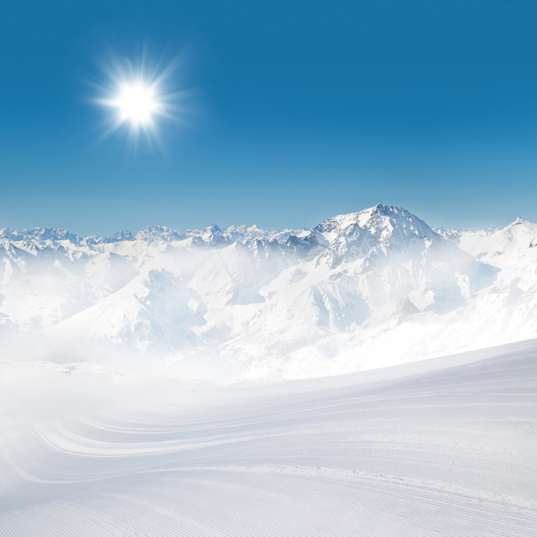 Leinwandbild Alps Panorama View in Winter Snow Time