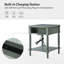 Table de bout à 1 tiroir en bois massif avec station de charge intégrée Sessoms-164063699