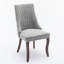 Ensemble de 2 chaises de salle à manger rembourrées en velours gris avec chaises à dossier haut en bois massif et chaises d'appoint confortables pour la salle à manger-993817731