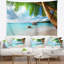Tapisserie de plage en polyester praslin island de mer avec accessoires suspendu inclus-28500457