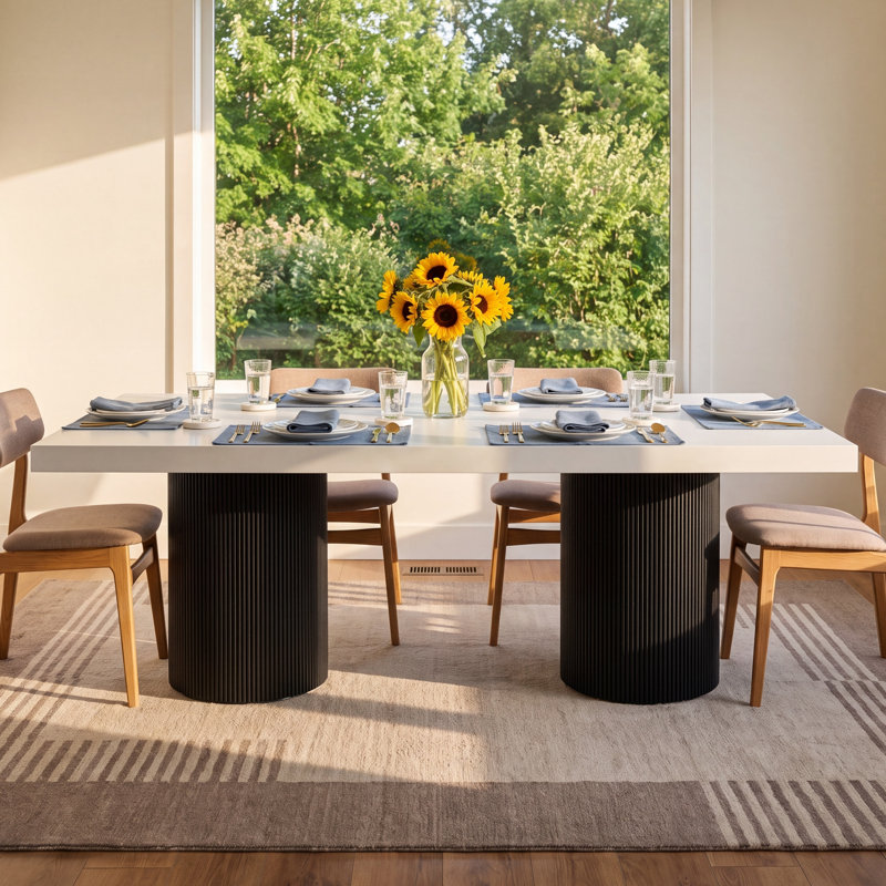 Tov Furniture Nova White Lacquer Dining Table