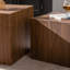 Ensemble de 2 tables basses en MDF imitation bois imitation grain de bois, table d'appoint cubique, pour petit salon, entièrement assemblée, noyer-1272868952