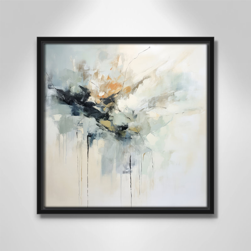 «Green Abstraction II» par Irena Orlov, L 13,5 po x H 13,5 po, Toile avec cadre, Cadre flottant noir