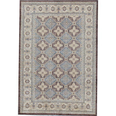 Ziegler Wool Oriental Area Rug in Brown/Beige/Blue