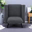 Chaises d'appoint modernes, structure en bois d'hévéa, revêtement gris anthracite pour la maison