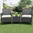 3-Piece Outdoor Rattan Bistro Set with Tempered Glass Table and 2 Cushioned Chairs for Patio, Balcony, or Poolside-1838906683-1838906682