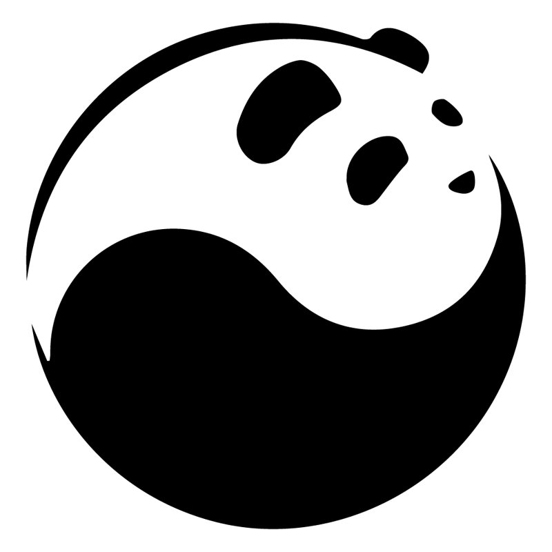Autocollant mural Panda géant Yin Yang, 25" H x 25" W