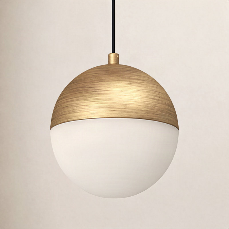 Monae 1 - Light LED Sphere Pendant, 6.63" H x 6" W x 6" D, Brushed Gold