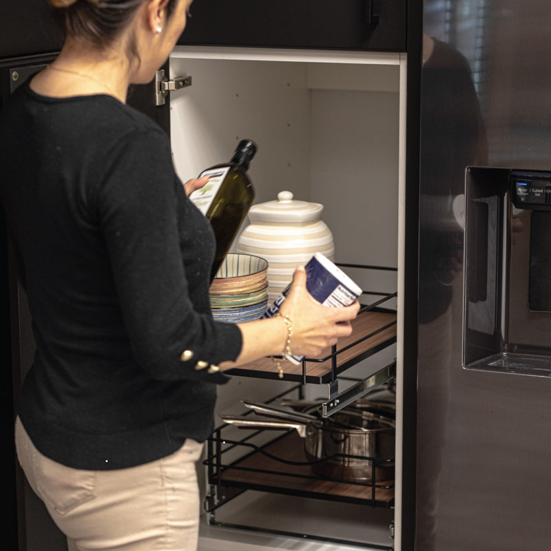 Tiroir de rangement pour garde-manger, Noir / brun, L 14,9 po x P 20 po