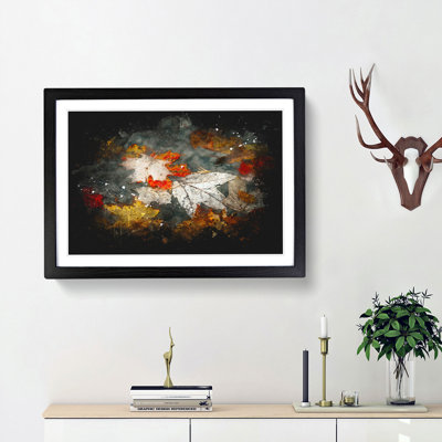 Leaves In Autumn Paint Splash - Picture Frame Graphic Art