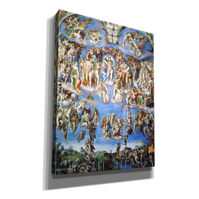 «The Last Judgement» par Michelangelo, art mural sur toile, H 16 po x l 12 po x P 0,75 po
