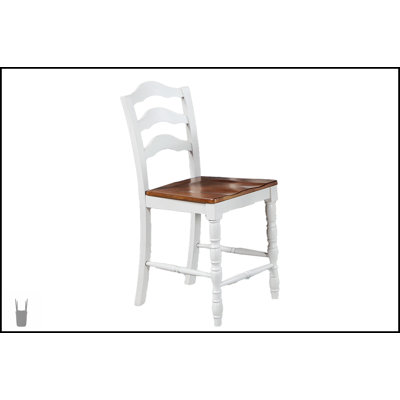 Ensemble de salle à manger à hauteur de comptoir blanc 5 pièces avec plateau en bois naturel et chaises confortables pour les salles à manger classiques