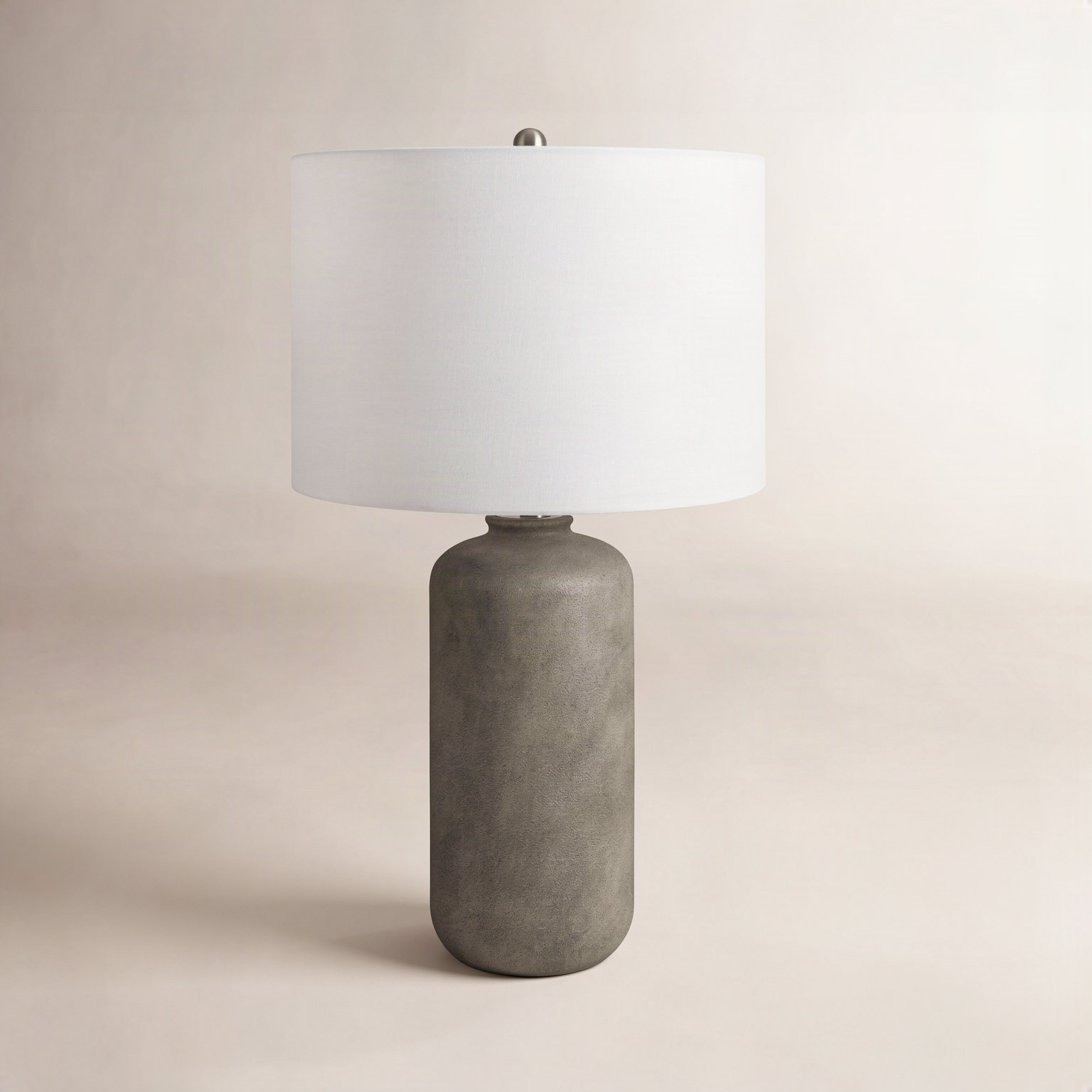 Patrick Ceramic Table Lamp, White, Gray