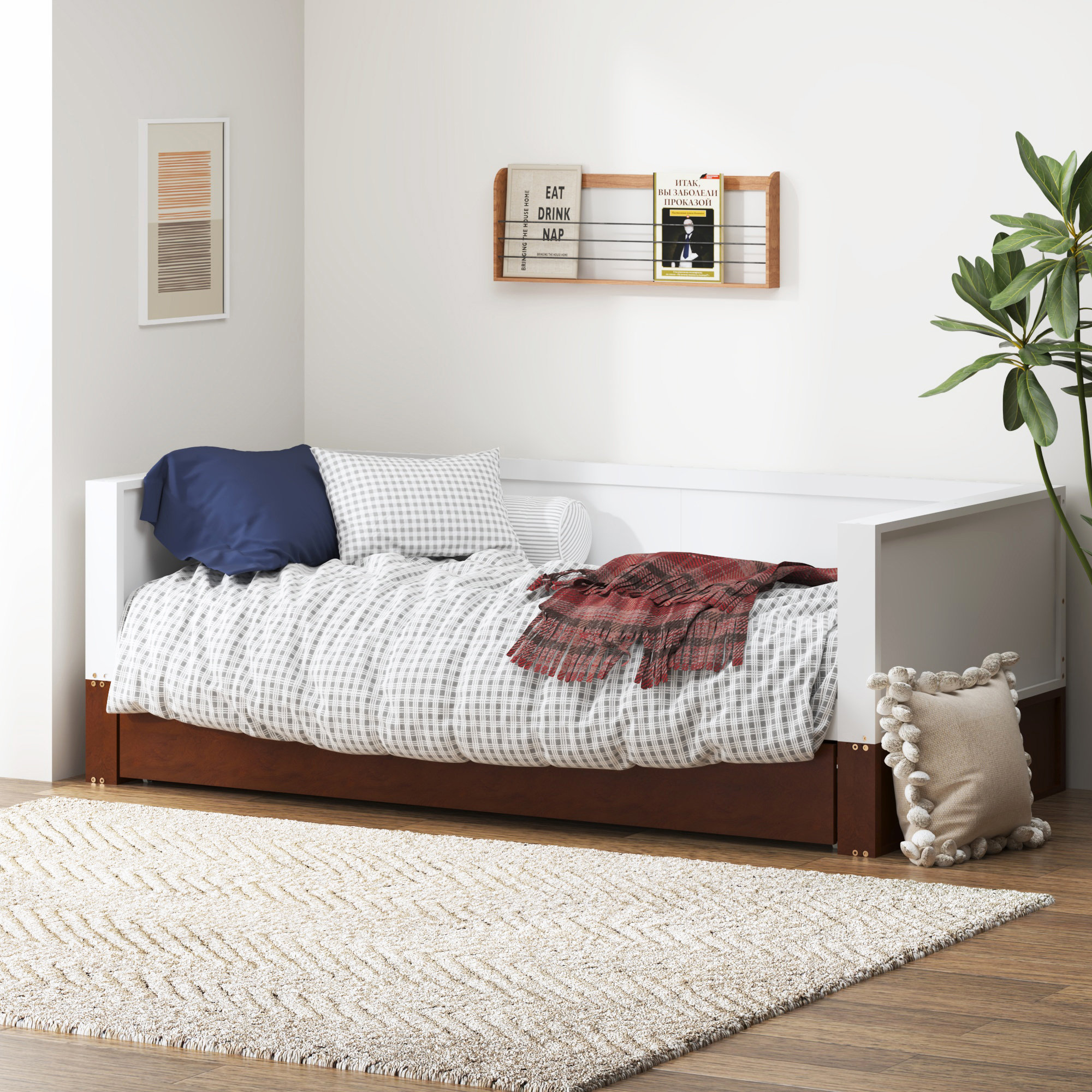 Catalda Twin Solid Wood Daybed With Trundle