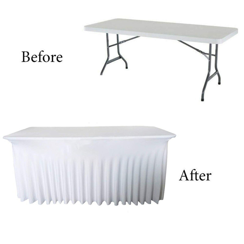 Ebon Skirt Style Tablecloth, White