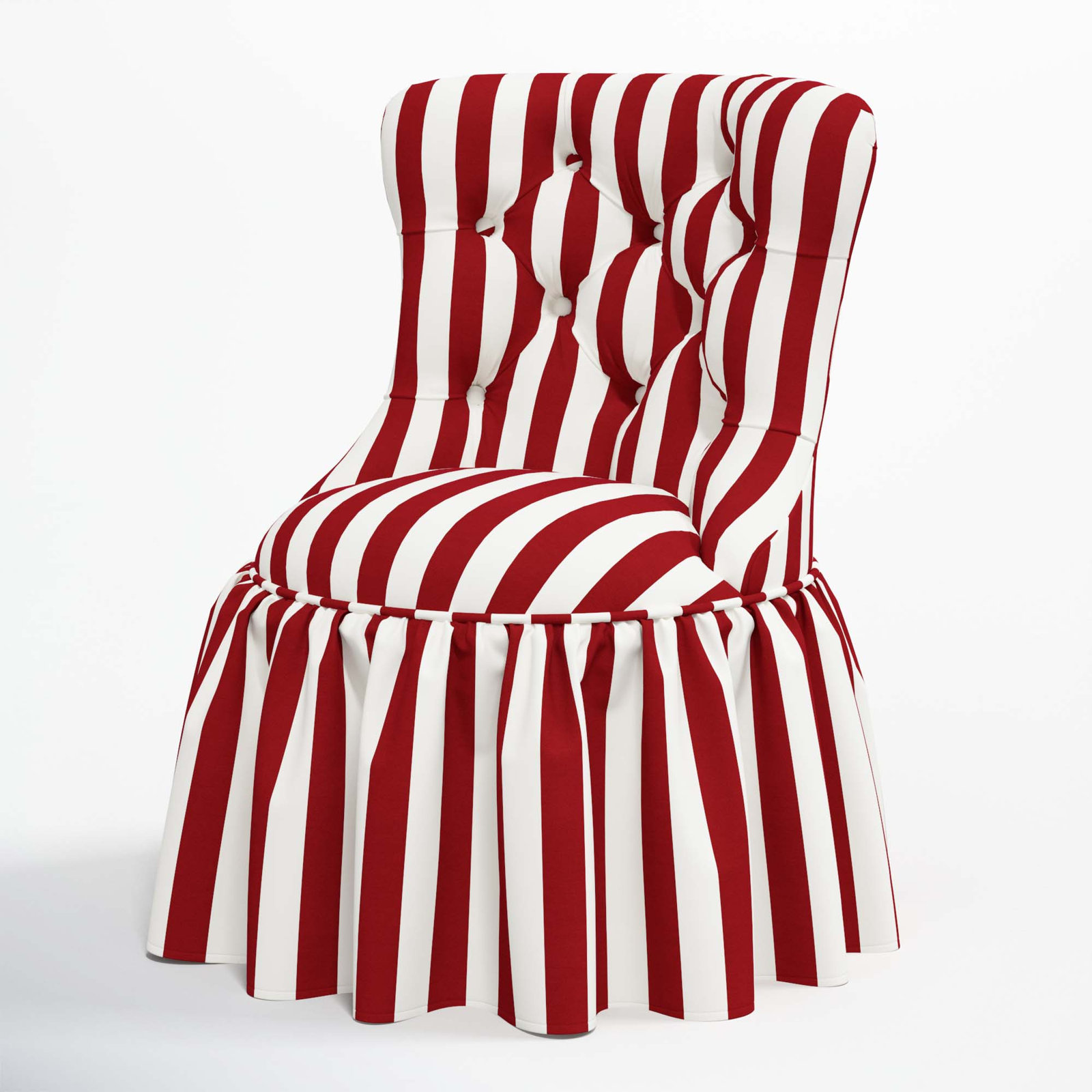 Minnie Cotton Swivel Side Chair, Canopy Stripe Red