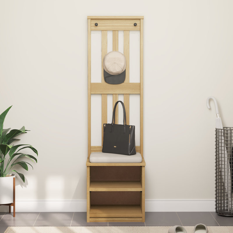 Hall Tree SANDNES 45X40x159.5 Cm Solid Wood Pine, Walnut