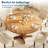 Round Dining Table for 4-6 People, 47" Wood Kitchen Table with Sturdy Pedestal Base, Farmhouse Dinner Tables for Dining Room, Kitchen, Living Room, Brown-799412677