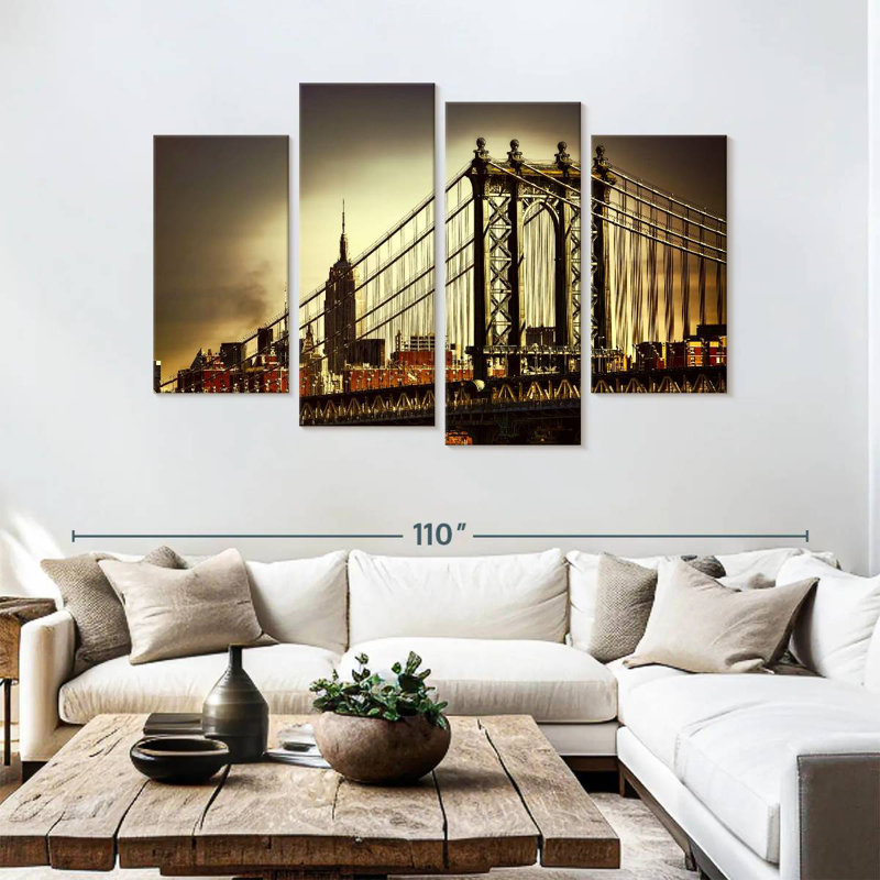 Lilie Golden Manhattan Bridge, H 54 po x l 84 po