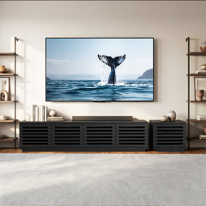 2- Piece TV Stand Living Room Set, Black