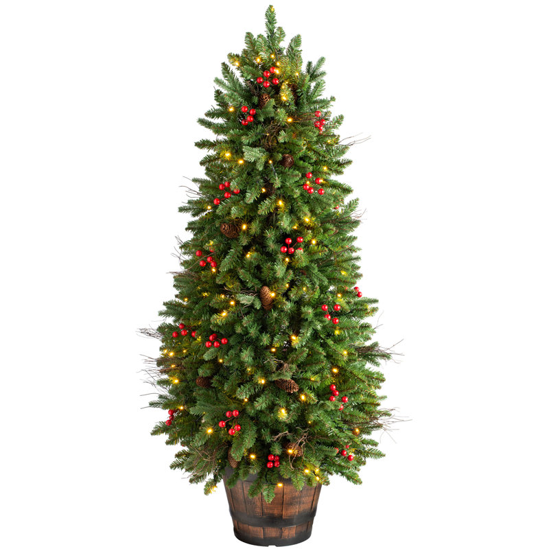137.16cm H Lighted Artificial Pine Christmas Tree