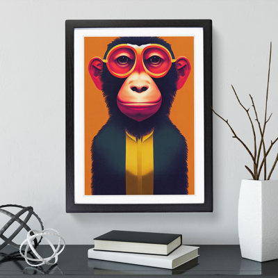 Monkey In Glasses No.4 - Wall Art