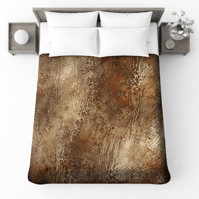 Brown Grunge Texture Quilted Bedspread All Sizes, King