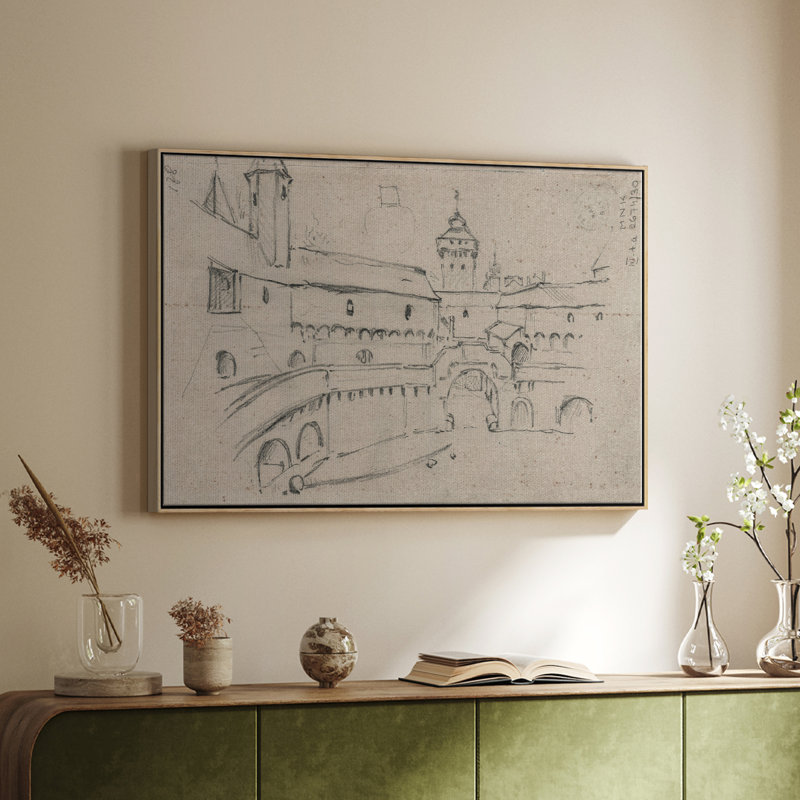 Croquis rétro-Lxxl, Toile tendue, H 25 po x l 37 po x P 1,5 po