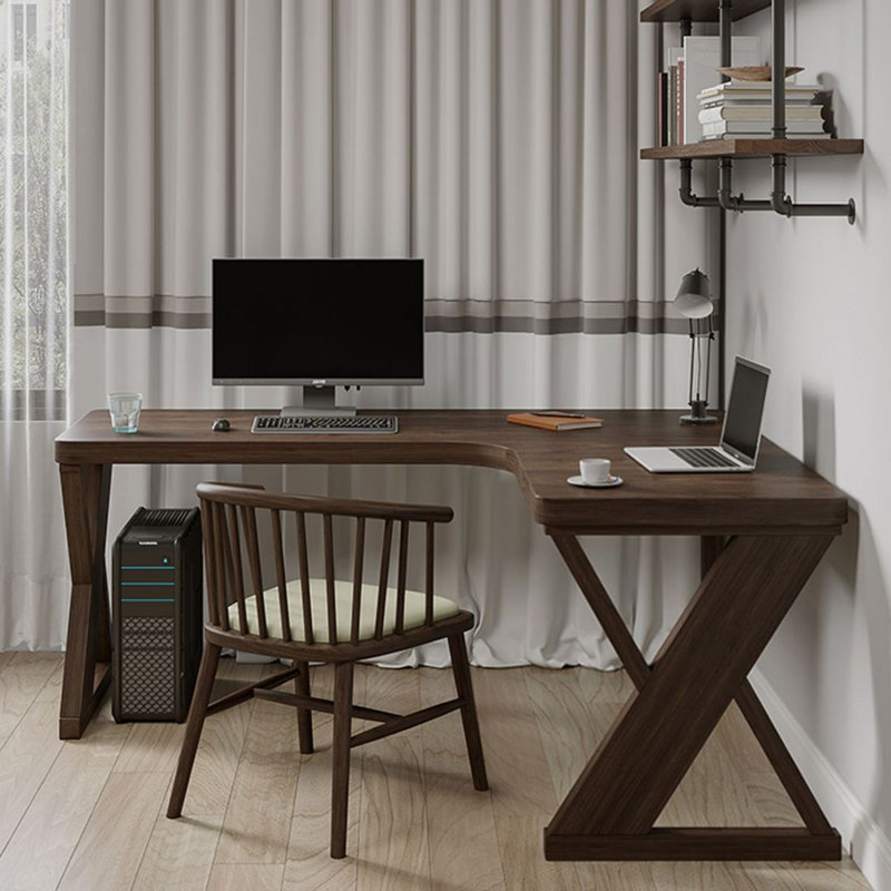 Bureau d'écriture Brownness, Retour à droite, 29.53" H x 70.87" W x 47.24" D